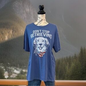 State of Mine  T-Shirt Dog Retriever Short Sleeve  Blue Sz XXL